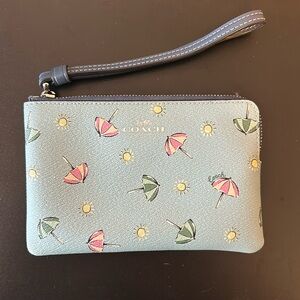 Coach Blue Umbrella Themed Wristlet ☂️
